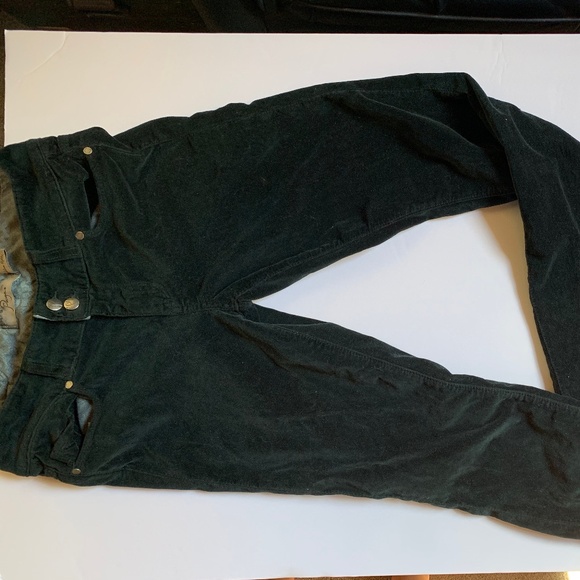 PAIGE Dark Green Velvet Pants - Picture 1 of 1